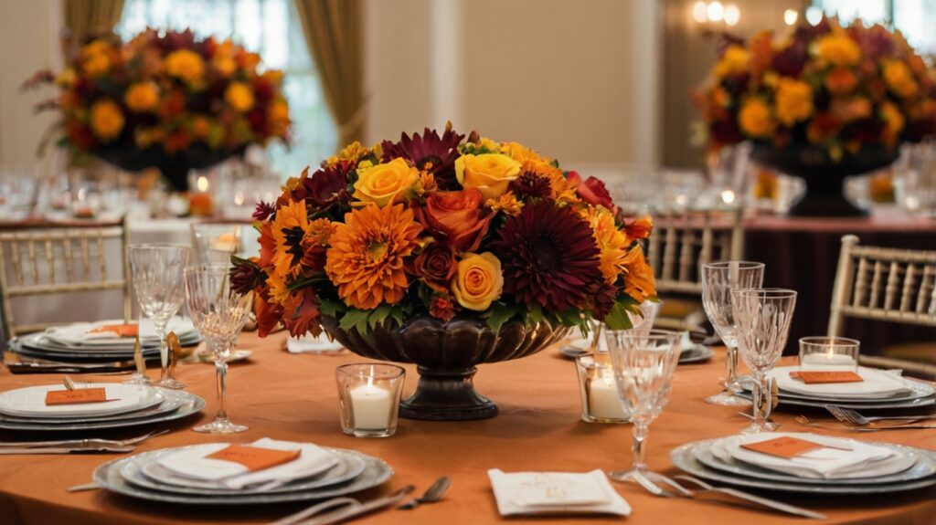 Décorations d'automne à faire soi-même : un centre de table aux couleurs automnales